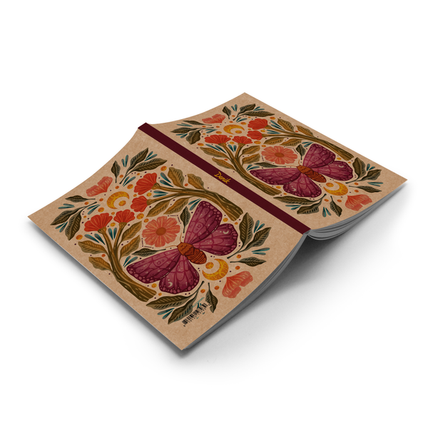 Purple Wings Classic Layflat Journal Notebook