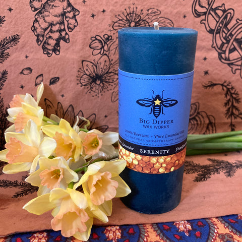 Pure Beeswax Aromatherapy Pillar Candle 2" x 4.75" | Serenity