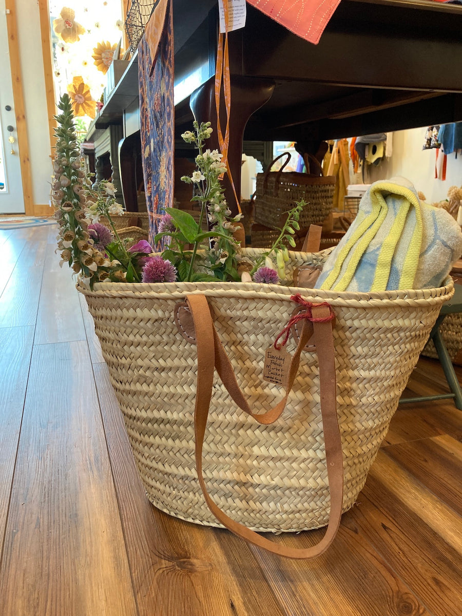 French Market Basket Straw Tote Bag – Pink Moon Goods