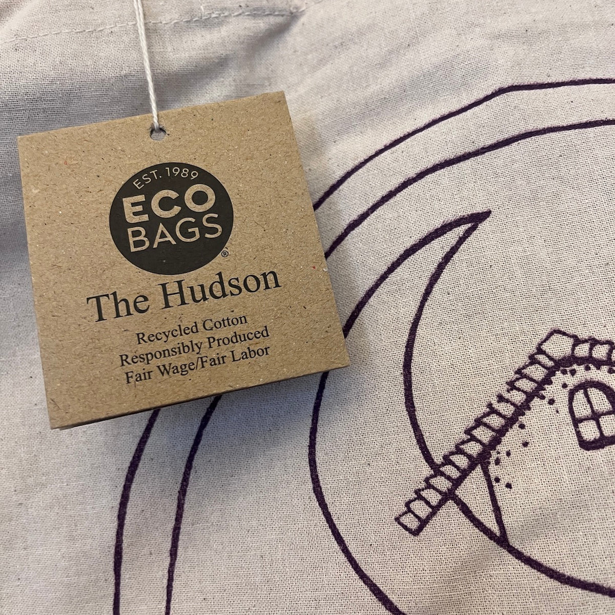 Pink Moon Goods Tote bag on "The Hudson" Recycled Cotton Tote bag