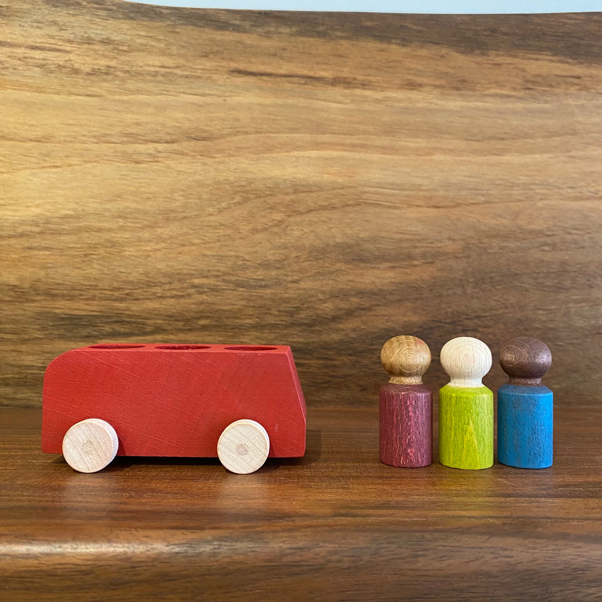 Red Bus with Figures Pink Moon Goods