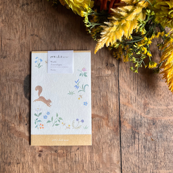 Michikusa | Squirrel and Nuts Pochi Envelope
