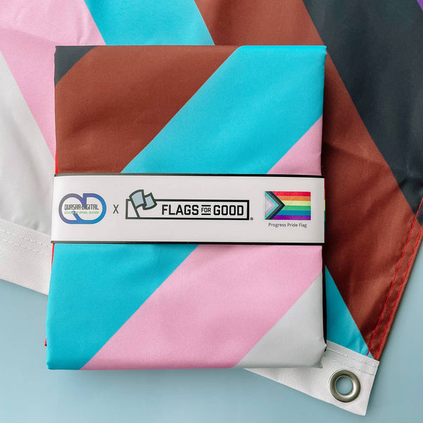 Progress LGBTQ+ Pride Flag | 2ft x3ft Single-Sided with Grommets