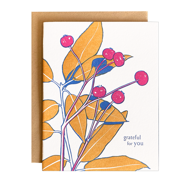 Rose Hip Thanks Card