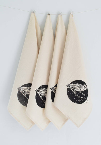 Barn Owl Cloth Napkin Set, Organic