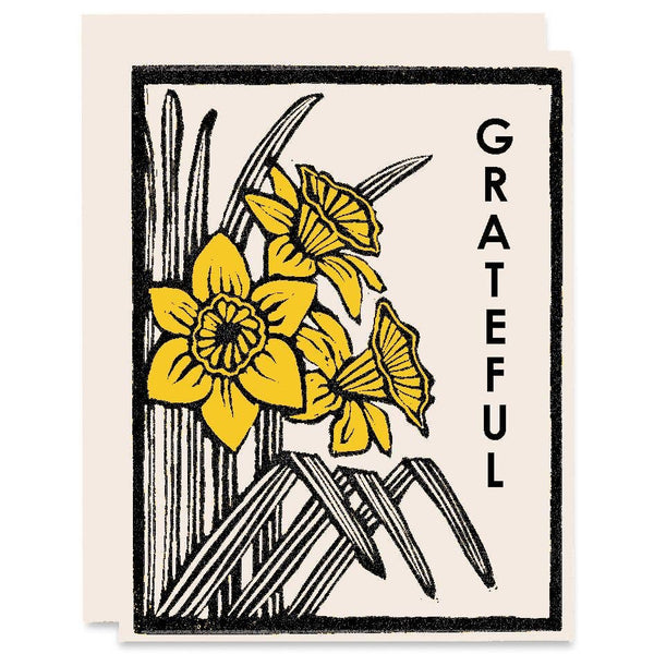 Grateful Daffodils | Single Letterpress Card