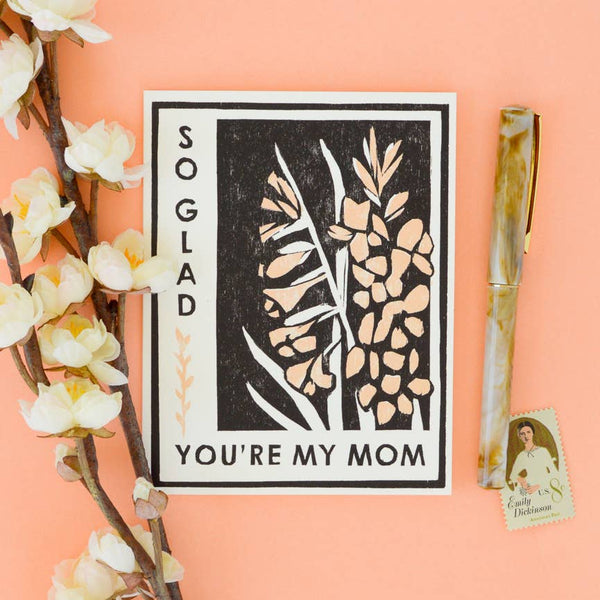 Gladiolas For Mom Single Letterpress Mother's Day Card
