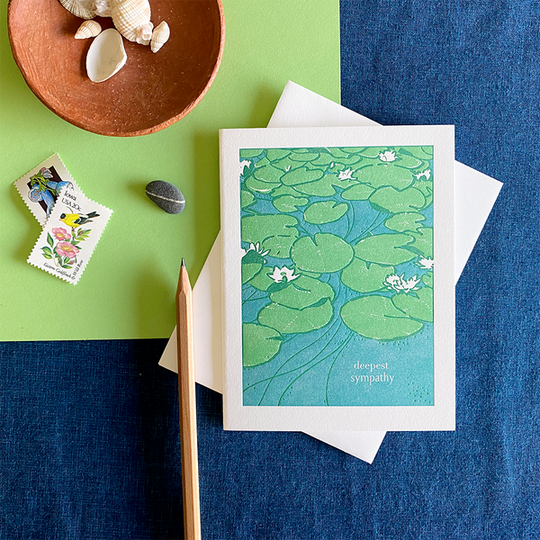 Lily Pond Sympathy Card