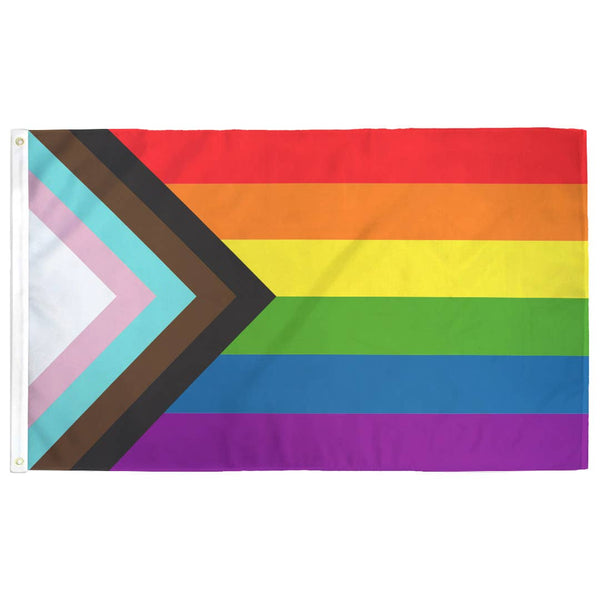 Progress LGBTQ+ Pride Flag | 2ft x3ft Single-Sided with Grommets