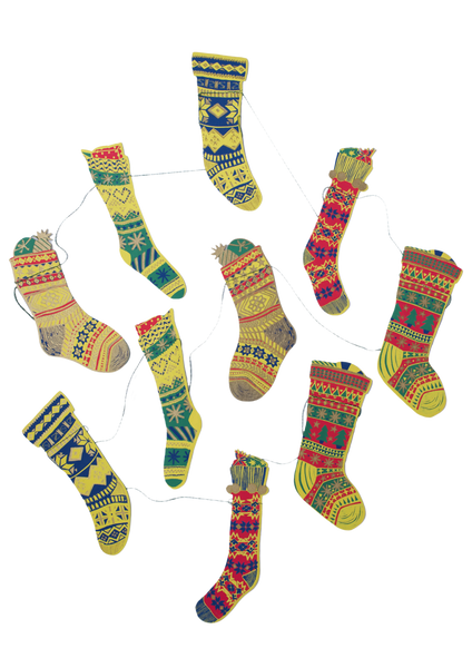 Festive Stockings Paper Garland