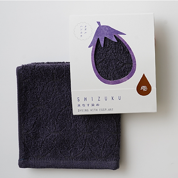 SHIZUKU Vegetable Dyed Towel Handkerchief – Eggplant Purple