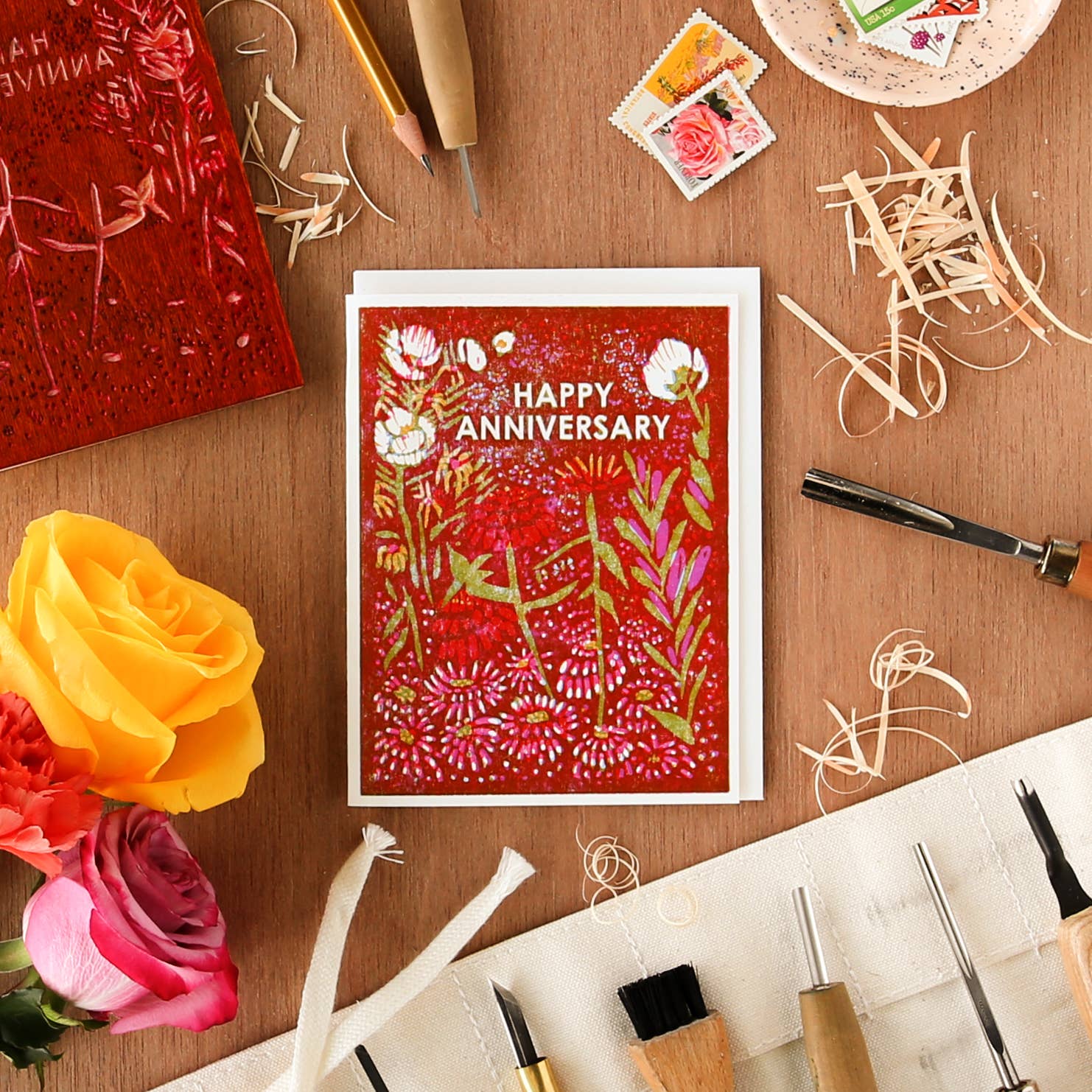 Happy Anniversary | Single Letterpress Card