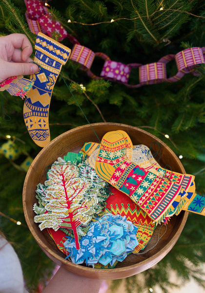 Festive Stockings Paper Garland