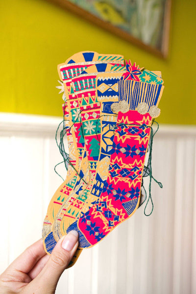 Festive Stockings Paper Garland