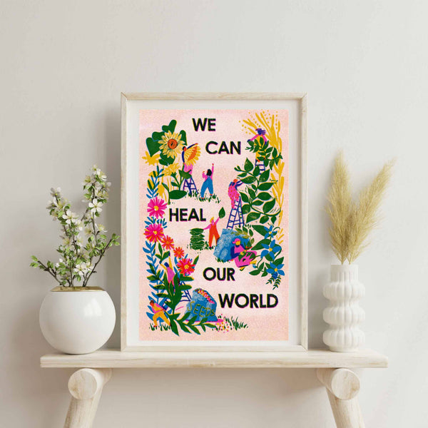 Heal Our World | Risograph Art Print