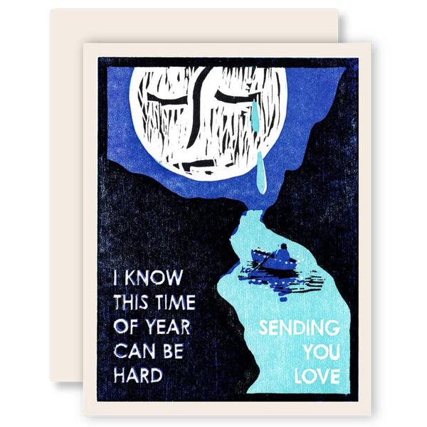 This Time of Year (Crying Moon) | Single Letterpress Card