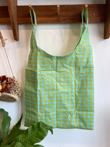 Mint Pixel Gingham | Standard Baggu