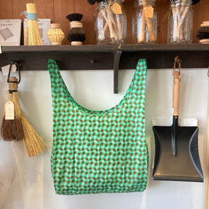 Wavy Gingham Green | Standard Baggu