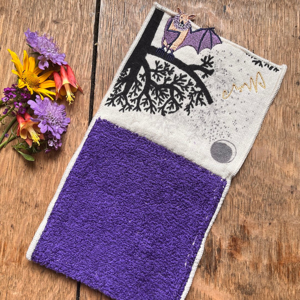 Pouch Handkerchief - Bat Purple