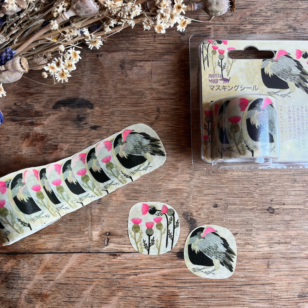 Beautiful Colored Birds and Beautiful Colored Flowers | Washi Tape Stickers