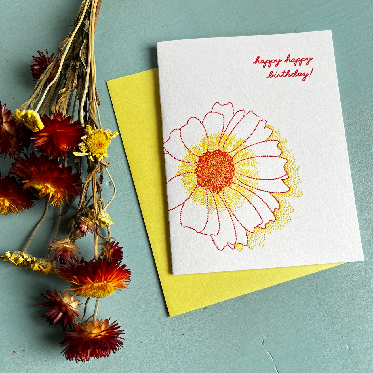 Birthday Wildflower Letterpress Card