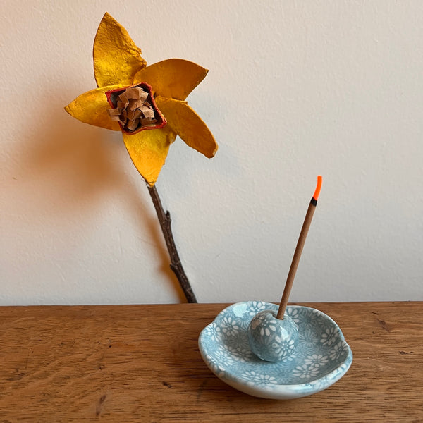 Blue Floral Incense Holder