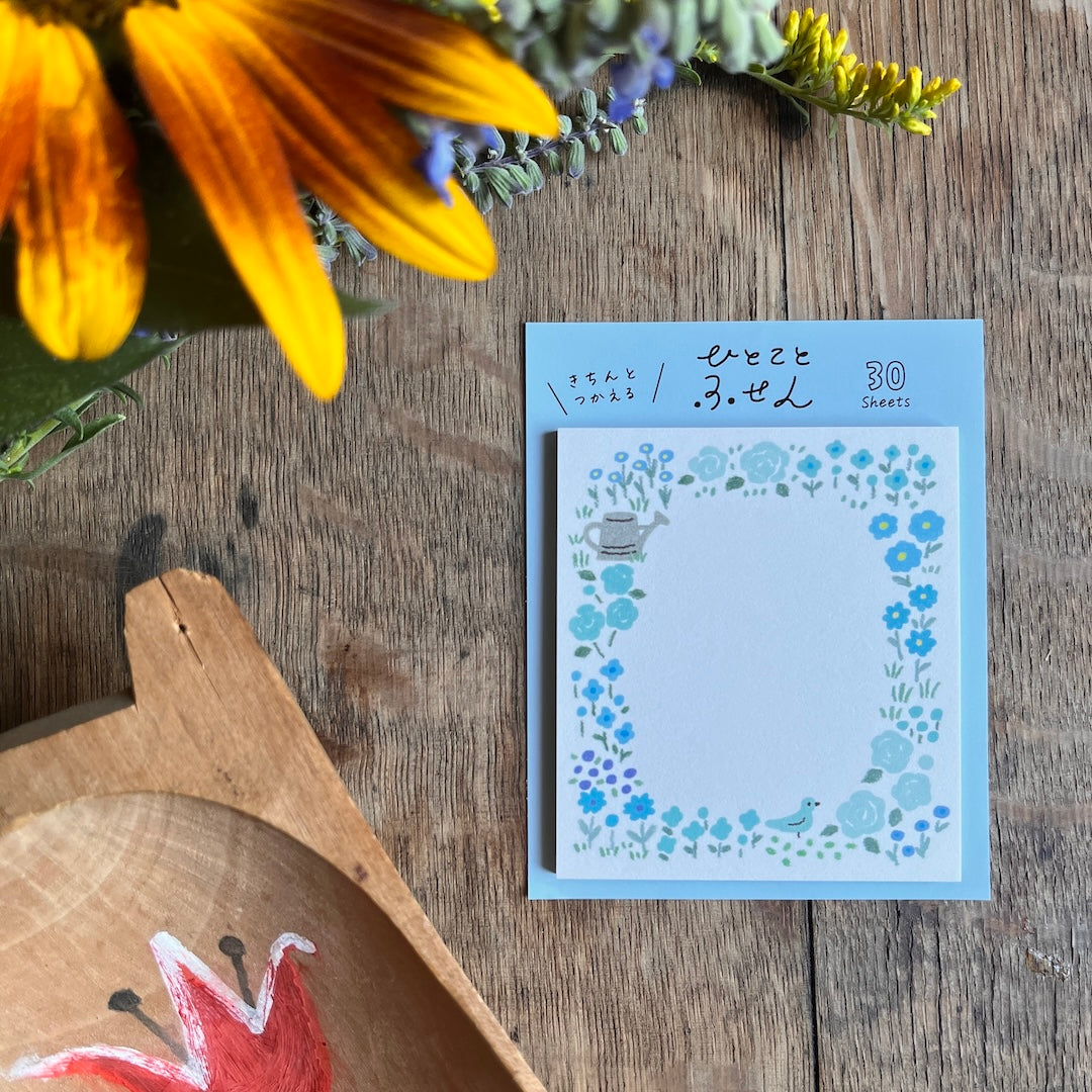 Blue Flower Garden | Sticky Notes – Pink Moon Goods