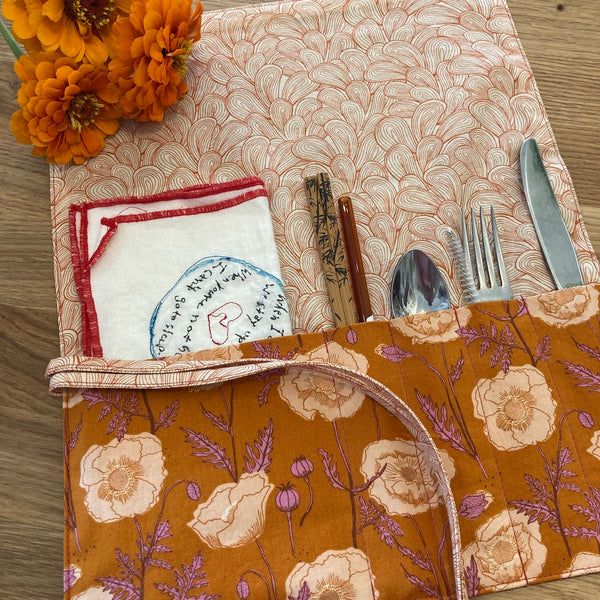 Burgundy Meadow Cutlery Wrap