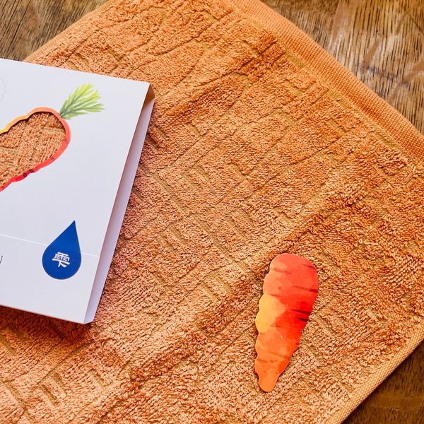 SHIZUKU Vegetable Dyed Towel Handkerchief – Carrot Orange