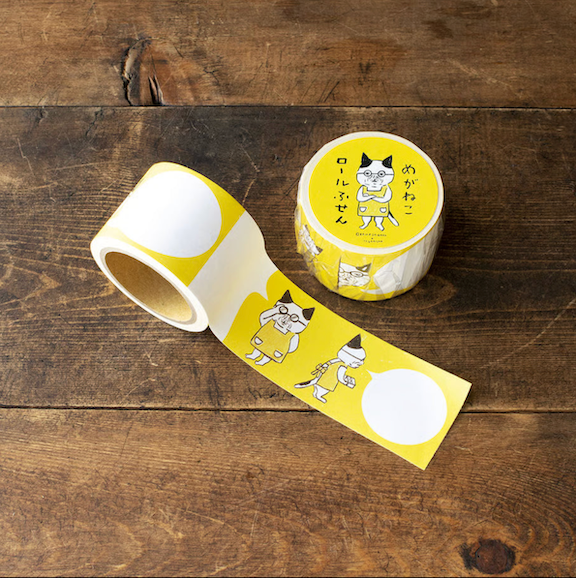 Glasses Cat Roll Sticky Notes | Keiko Shibata