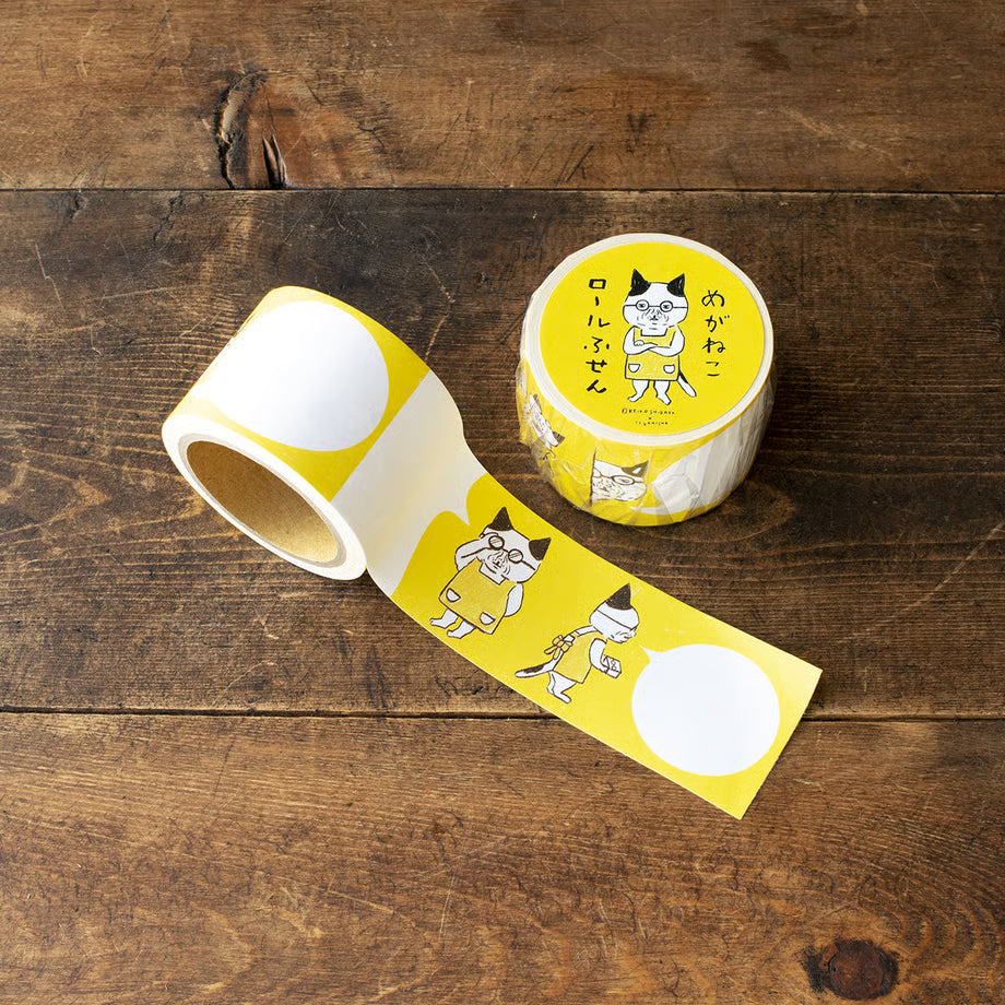 Glasses Cat Roll Sticky Notes | Keiko Shibata