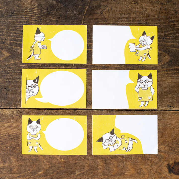 Glasses Cat Roll Sticky Notes | Keiko Shibata