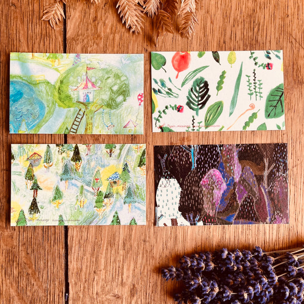 Message Cards | Colorful Forest Themed
