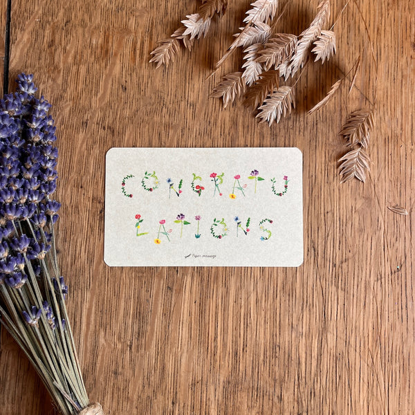 Floral Lettering Message Cards