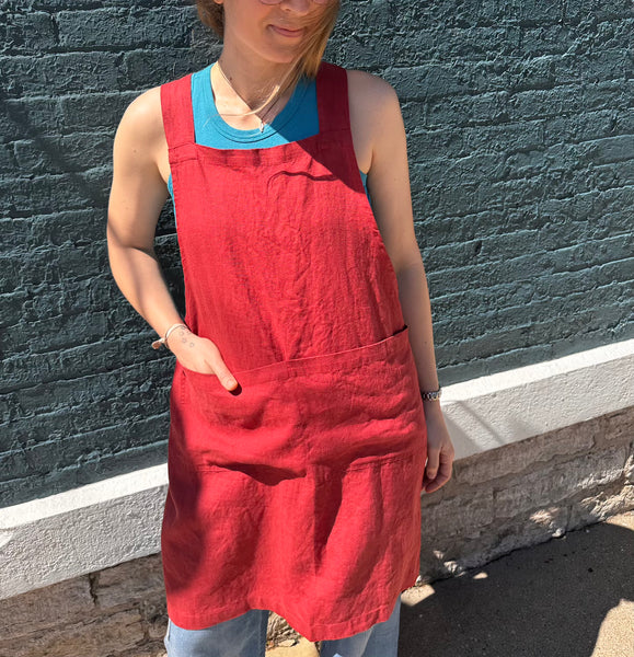 Linen Crossback Apron