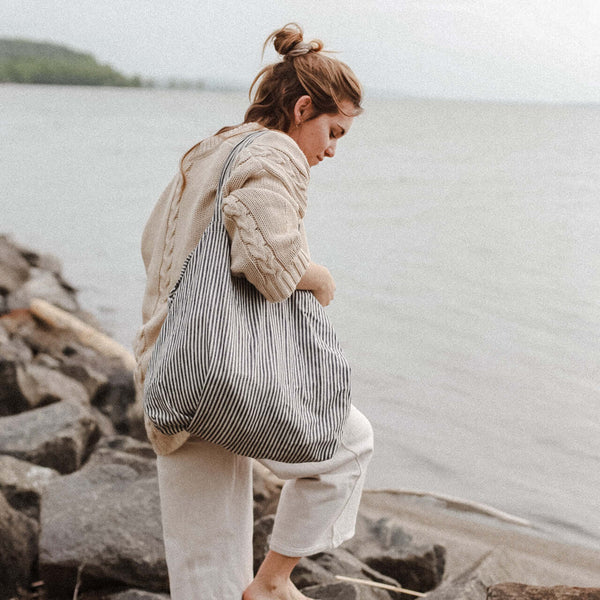 Large Tote with Stripes