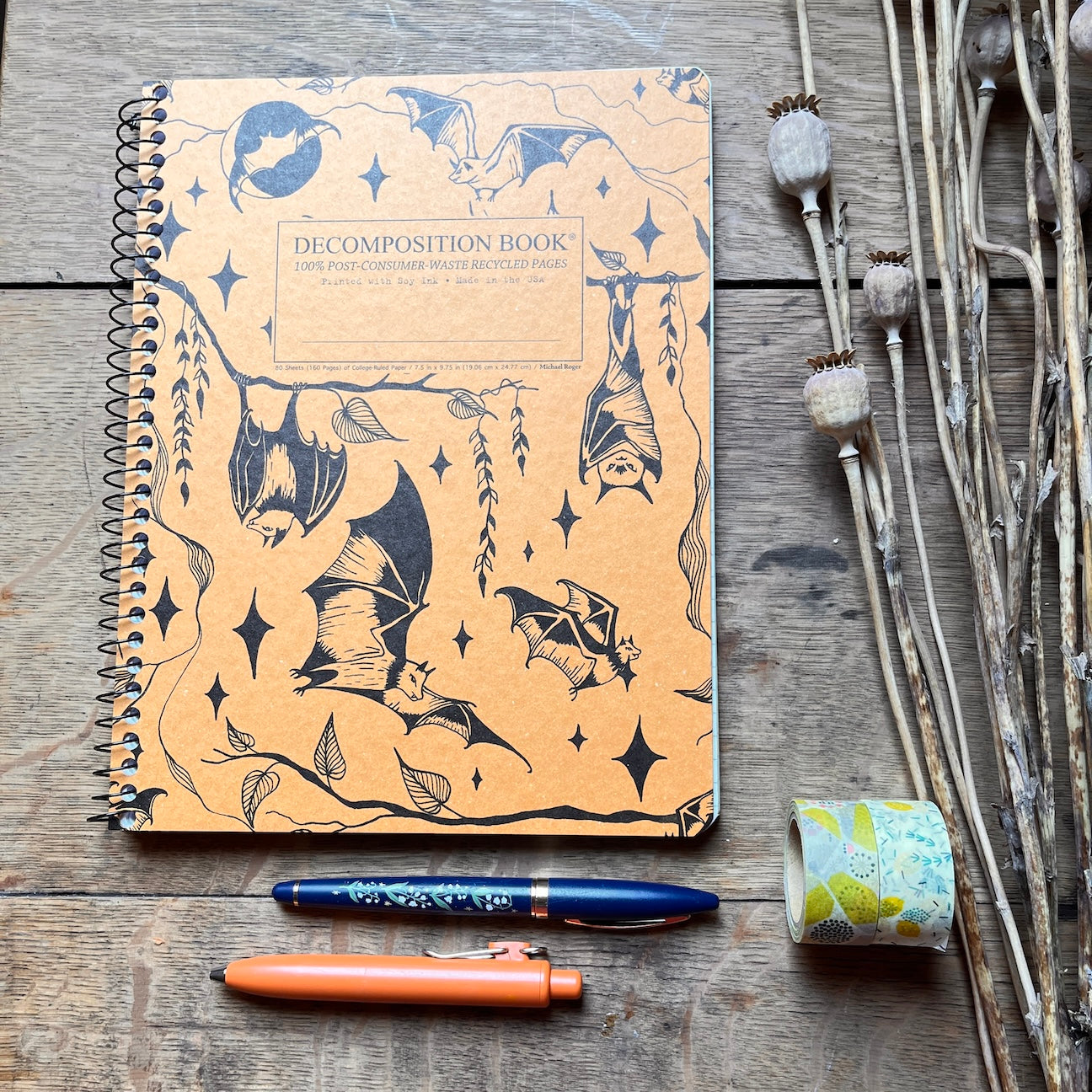 Bats | Coilbound Decomposition Notebook – Pink Moon Goods