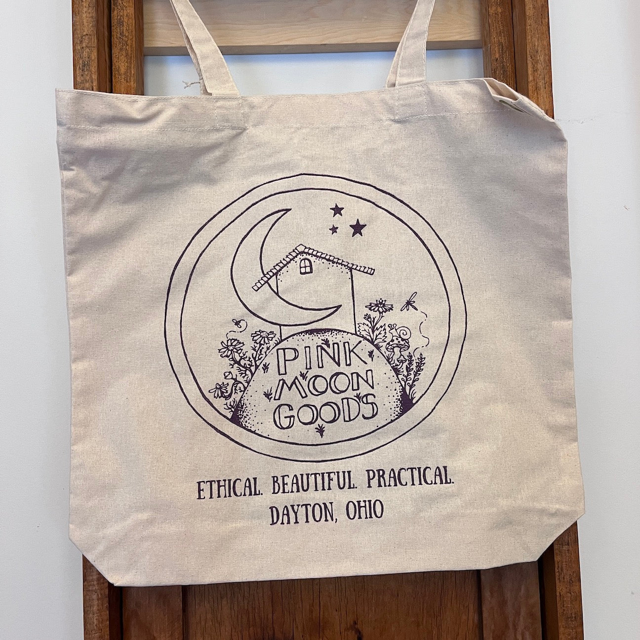 Pink Moon Goods Totebag | "The Hudson" Recycled Cotton Totebag