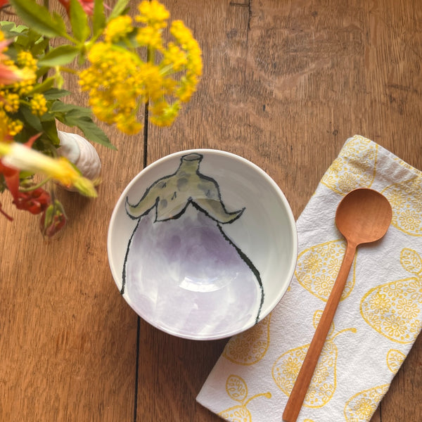Eggplant Mino Ware Donburi Bowl