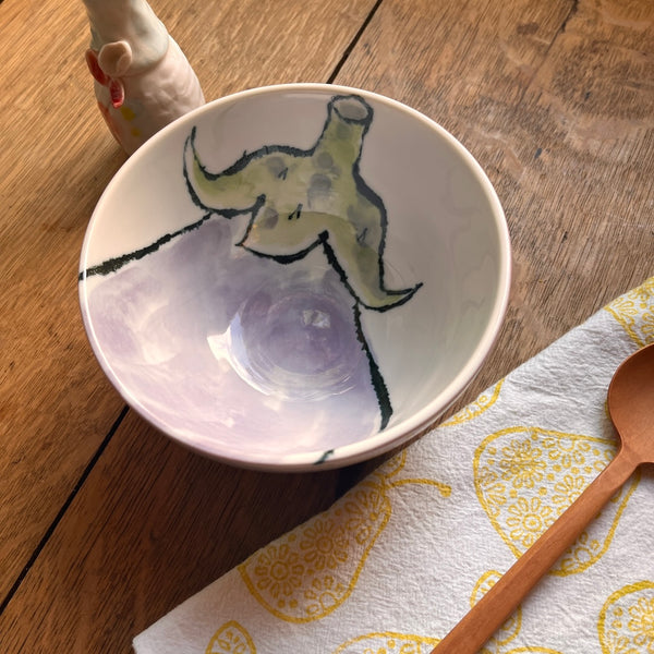 Eggplant Mino Ware Donburi Bowl