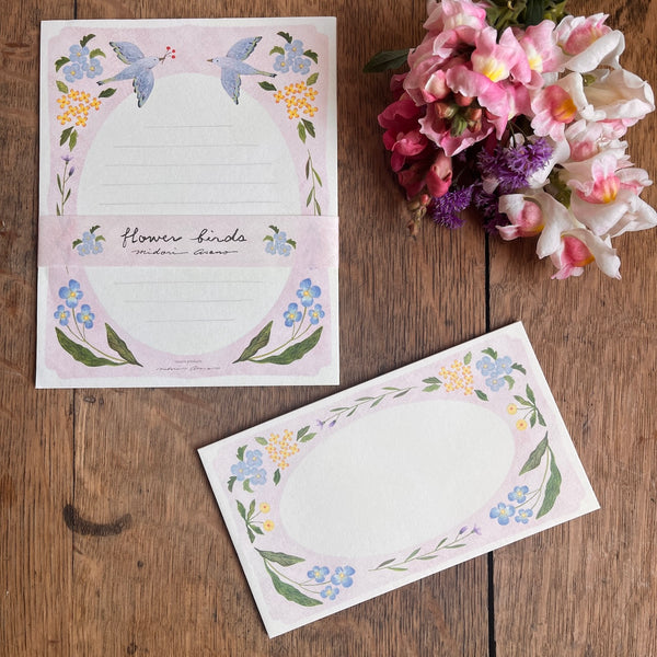 Midori Asano Letter Set - Flower Birds
