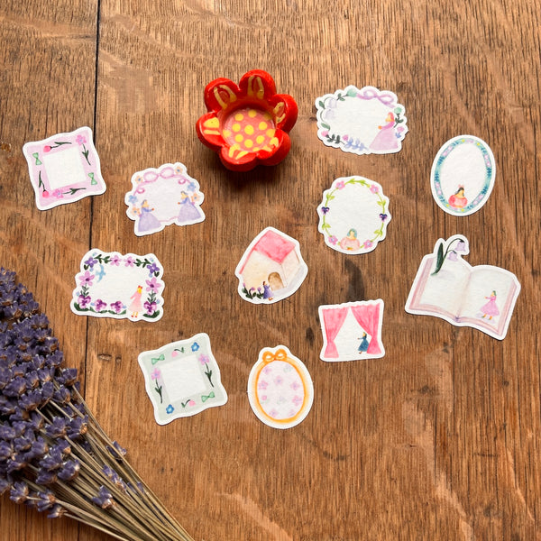 Flower Frames Flake Stickers | kin.iro.hitode