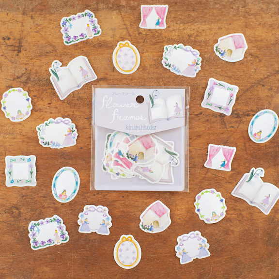 Flower Frames Flake Stickers | kin.iro.hitode