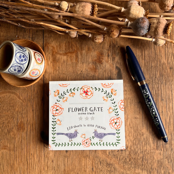 Aiko Fukawa Block Memo Pad - Flower Gate