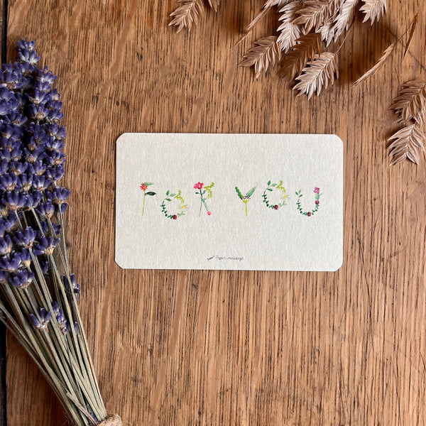 Floral Lettering Message Cards