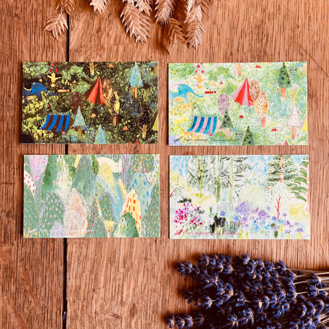 Message Cards | Colorful Forest Themed