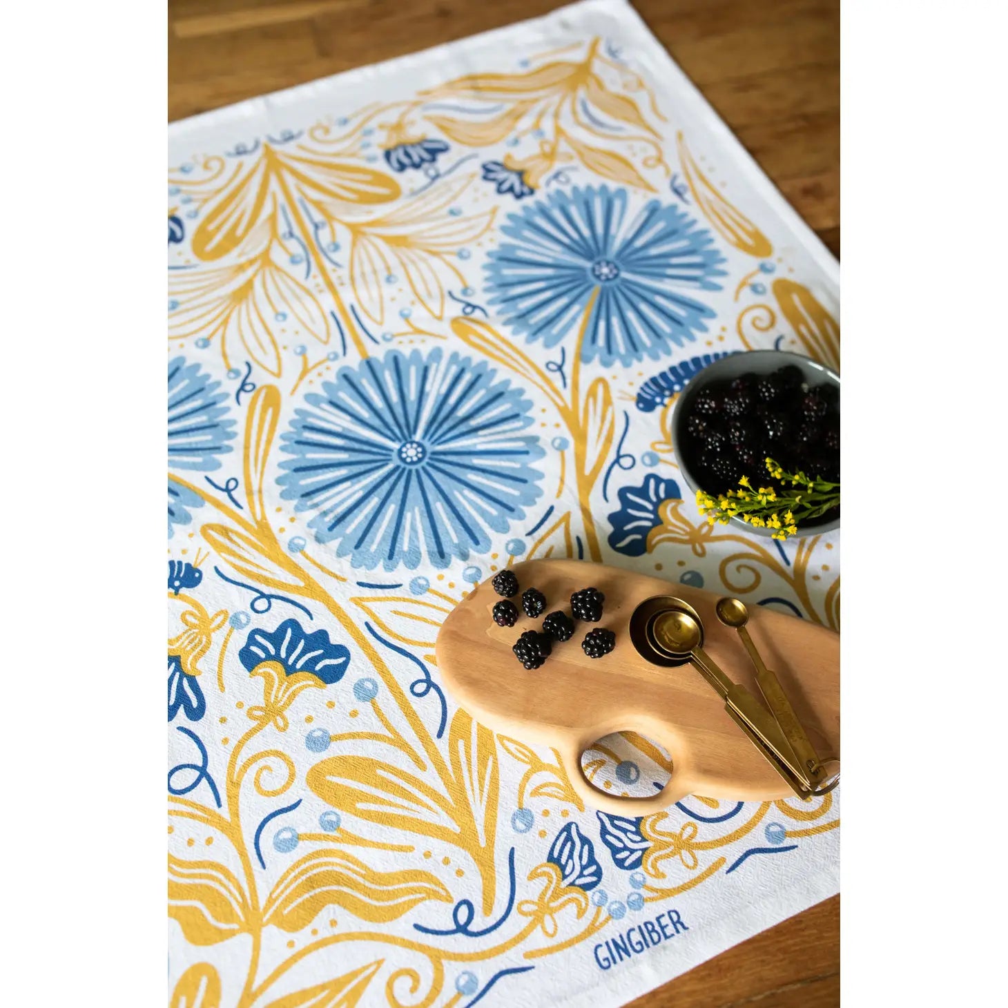 Blue Caterpillar Tea Towel