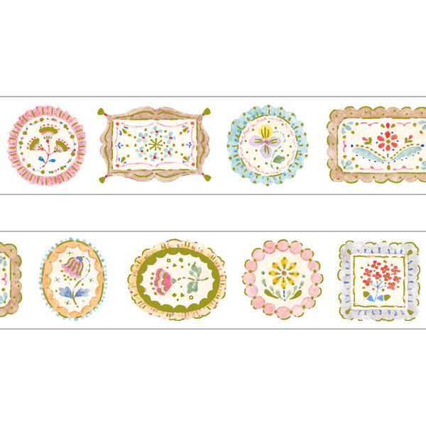 Gold Infused Flower Label | Nakauchi Waka Washi Tape