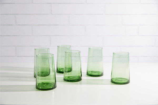 Recycled Glass Narrow Large | Green & Clear