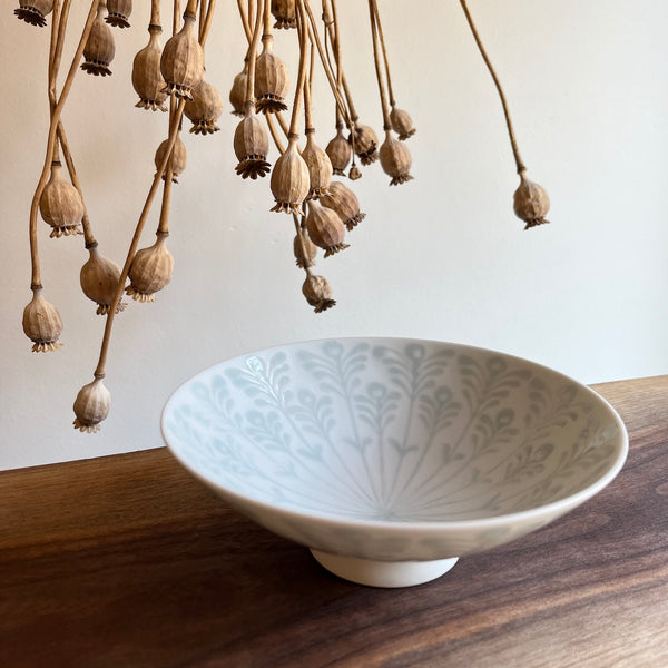 White Art Nouveau | Hakusan Toki Hasami Ware Rice Bowl